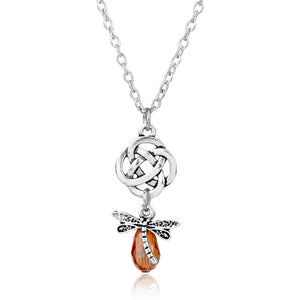 Celtic Knot & Dragonfly Pendant & Chain